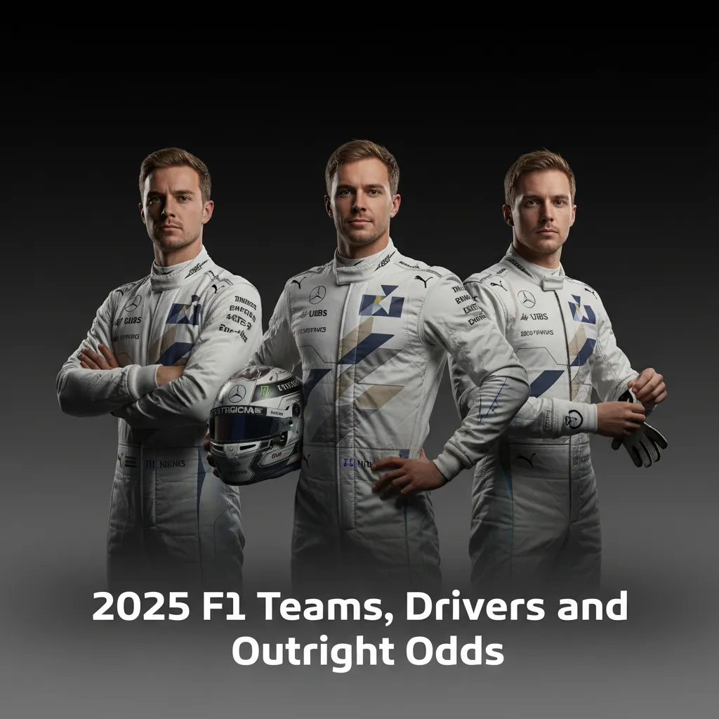 Table of 2025 F1 teams, drivers and live odds; Red Bull: Verstappen, Pérez; Ferrari: Leclerc, Hamilton; others TBC