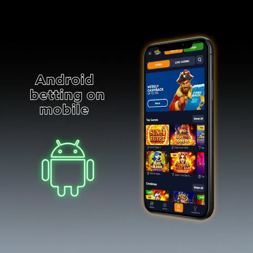 Android phone showing betting app download page and APK install steps for Android 8.0+ devices.