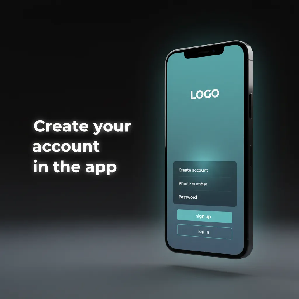 App registration screen with checklist: email/mobile, name/DOB/address, set currency and deposit limits, verify ID, deposit.