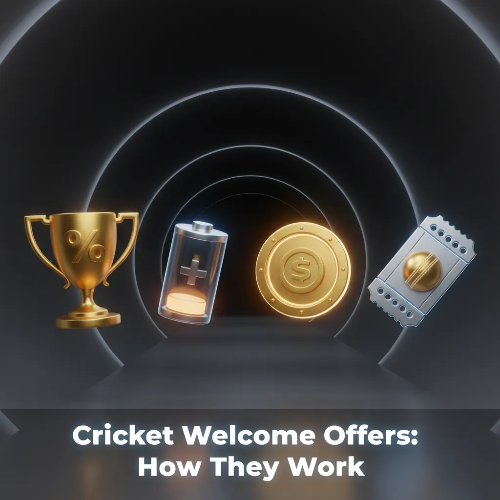 Cricket welcome packages: 100%, 150%, 200% cash bonus + free spins; min deposit €20–€150; use on cricket; no promo code