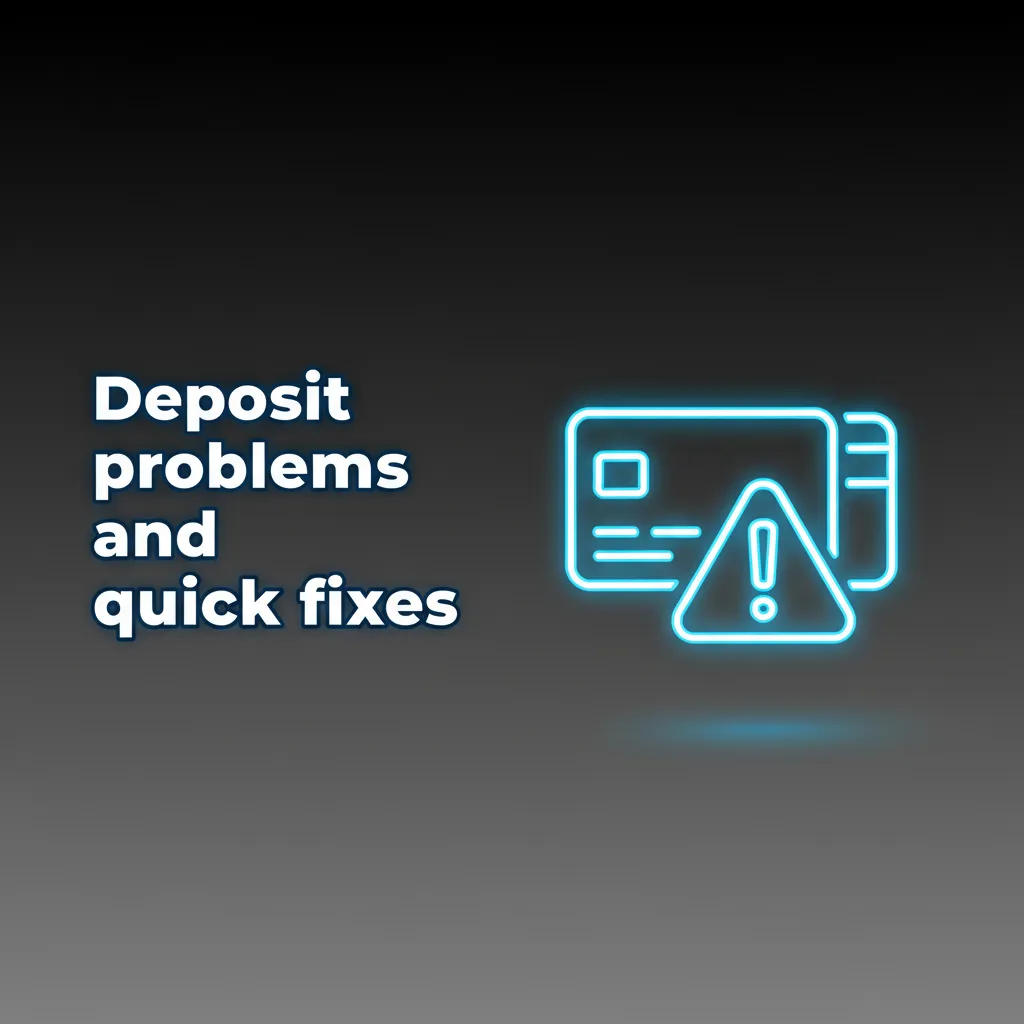 Infographic: Deposit problems and quick fixes—gambling block, 3D Secure fail, KYC pending, details mismatch, limit reached.