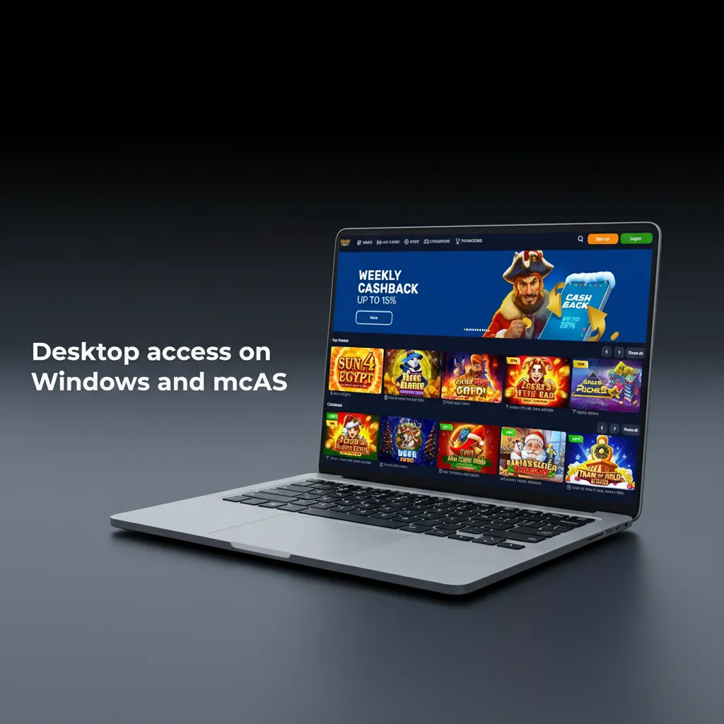 Windows and macOS desktops showing betting site in browser; no client needed, bookmark for instant access.