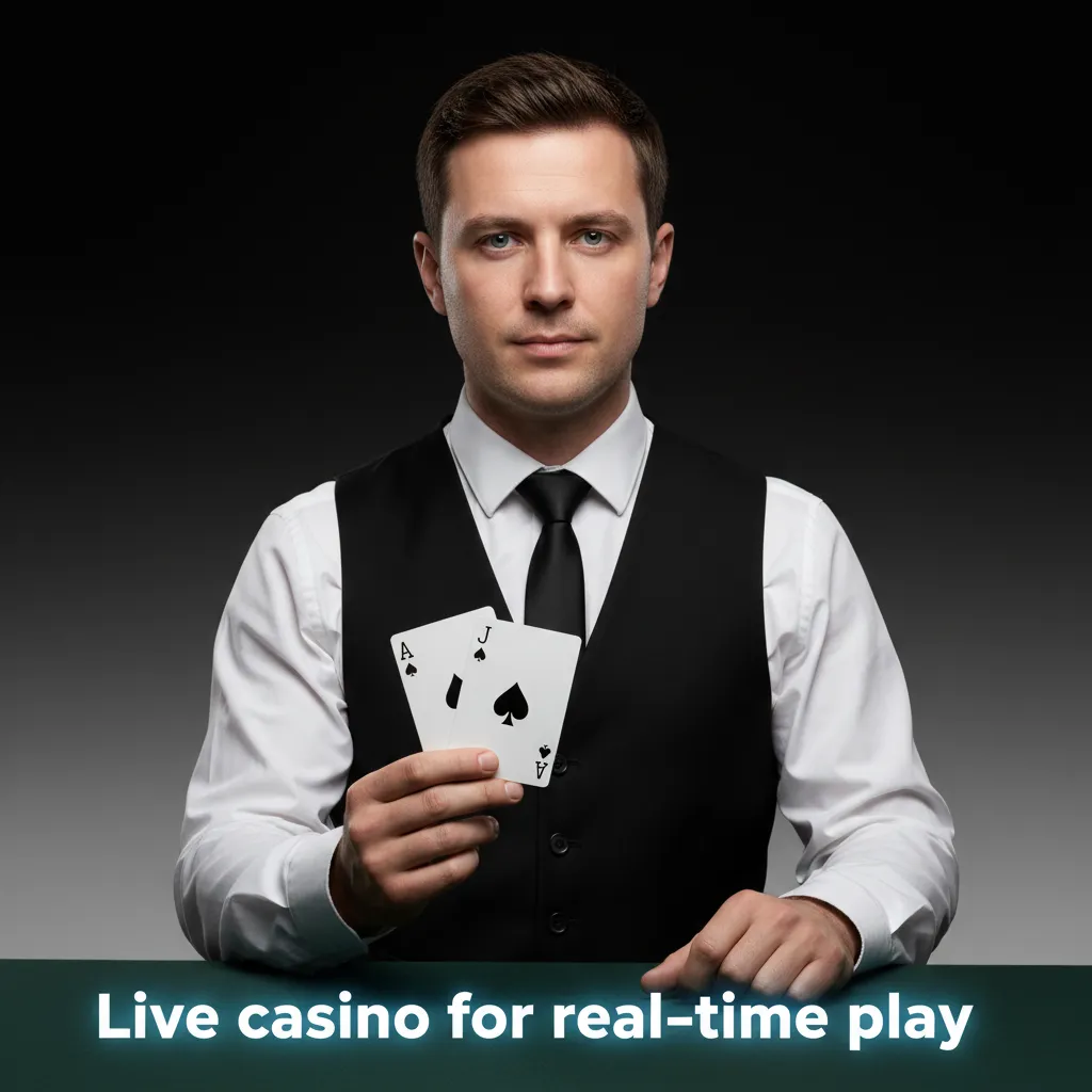 Live casino: real dealers on studio tables with chat and multi-angle video; roulette, blackjack, baccarat, game shows, poker.