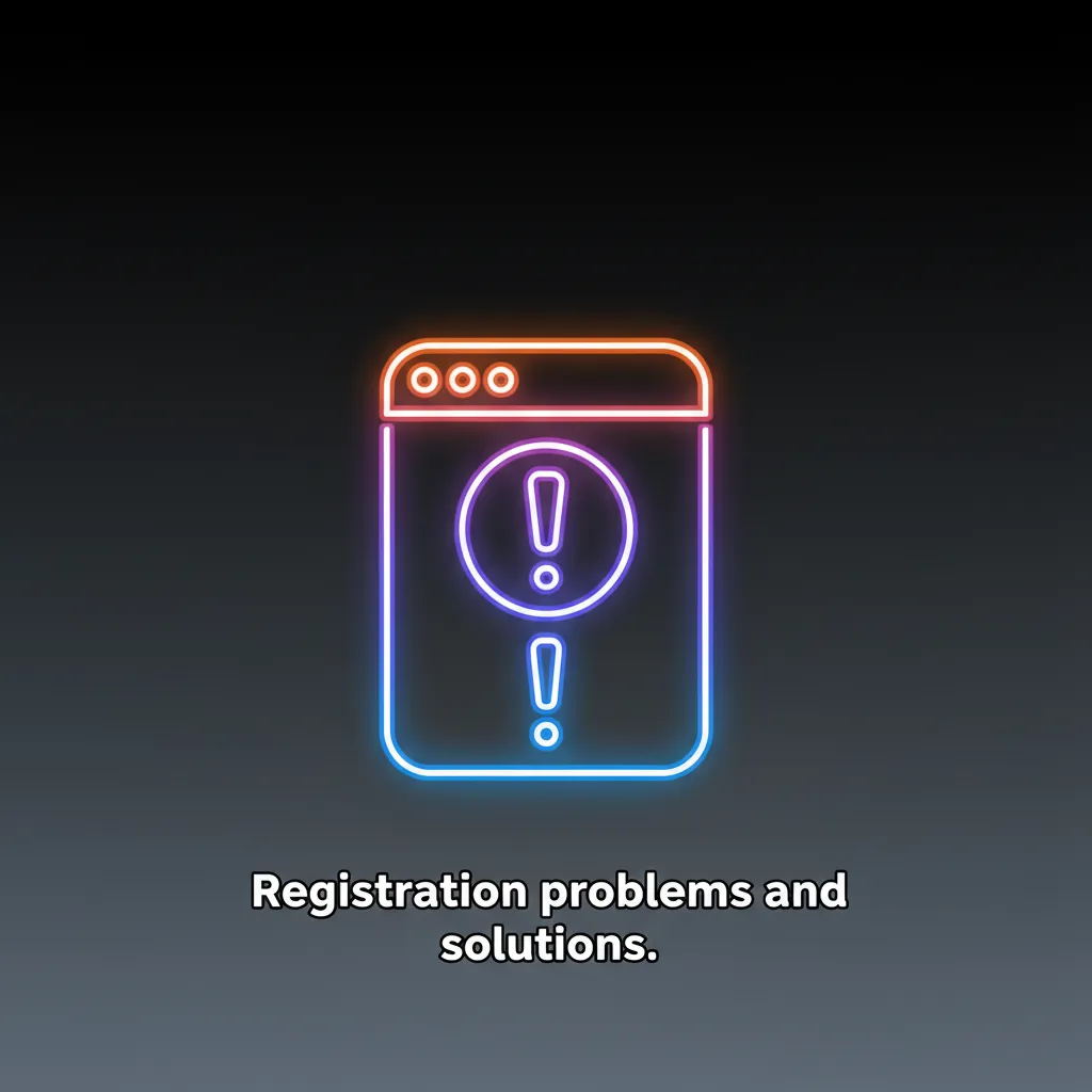 Table of registration problems and solutions: missing SMS/email codes, existing account, ID/age, UK address proof.