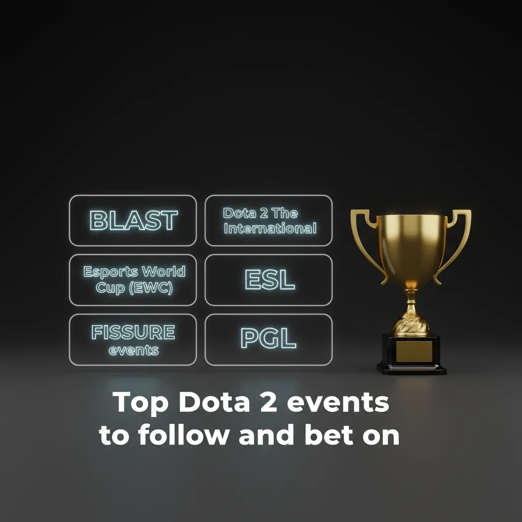 Banner of top Dota 2 events to follow and bet on: TI, BLAST, ESL One, EWC, PGL, FISSURE; UK evening-friendly schedules.