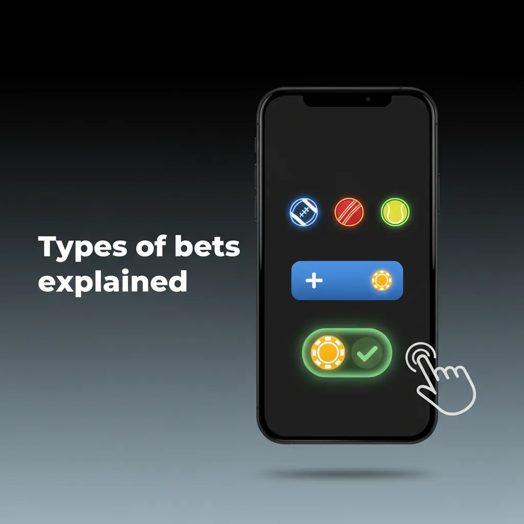 Infographic: Single (one pick wins), Express/acca (all legs must win), System (some legs can lose) sports bet types.