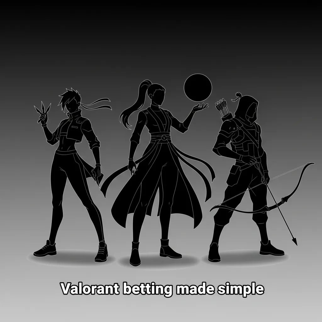 Infographic: Valorant betting guide with markets, VCT events, and tips on attack/defense splits and agent picks.