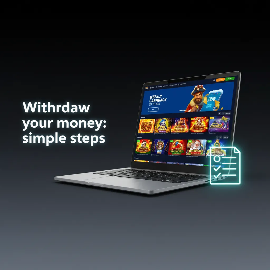 Withdraw steps: Cashier > Withdraw, choose original method, enter amount, review bonus terms, ID checks, track status.