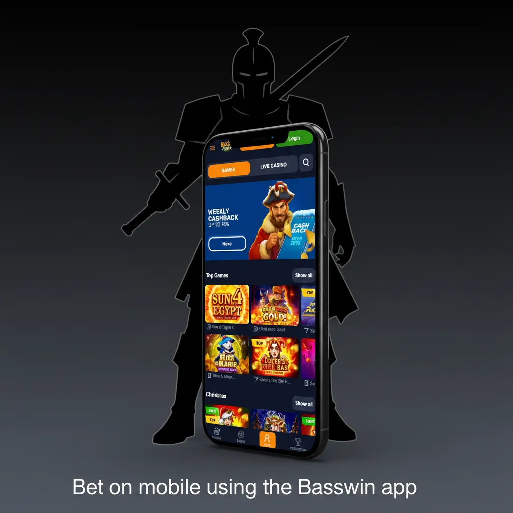 Phone showing Basswin app with Dota 2 in-play betting markets and odds; download for Android or iOS.