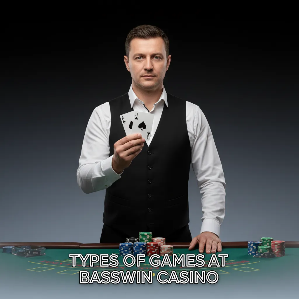 Basswin casino game types: slots, crash, table, Megaways, jackpots, scratch; examples include Starburst and Roulette.