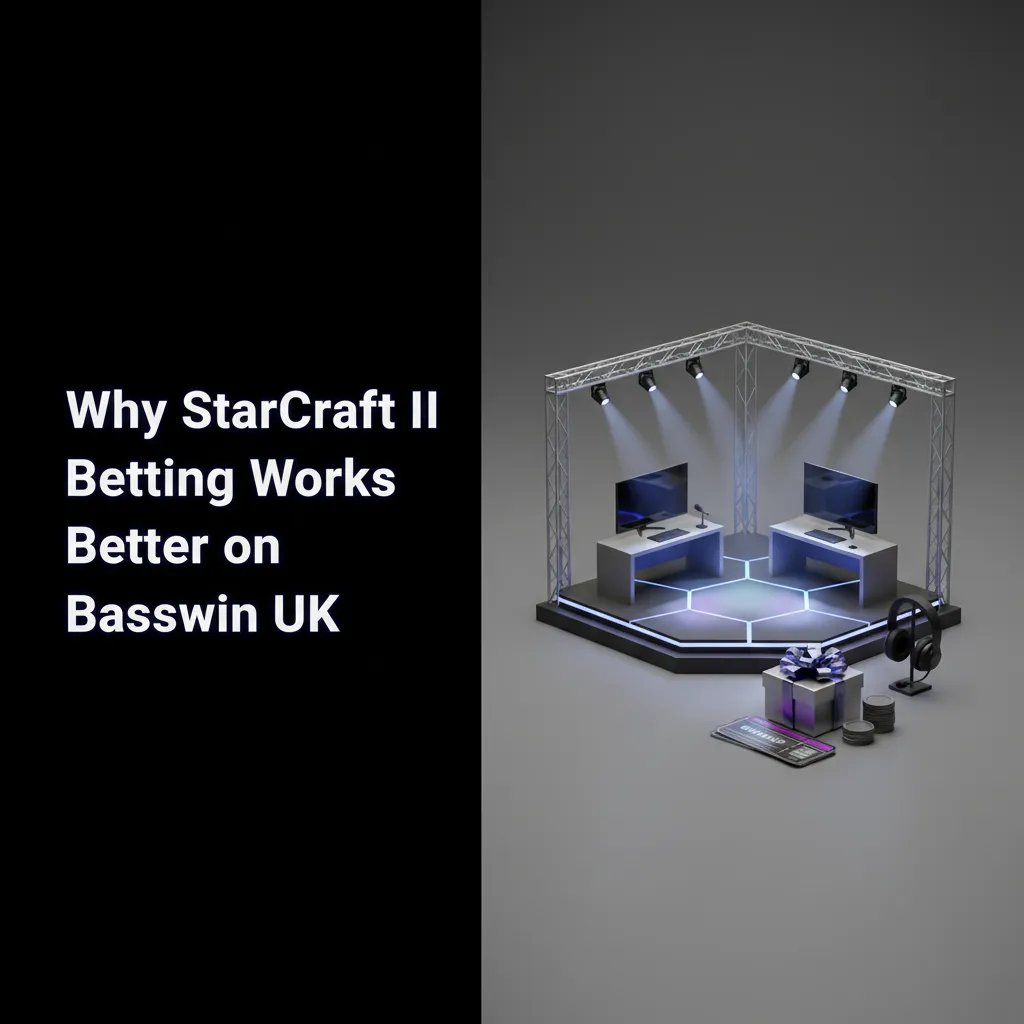Basswin UK StarCraft II betting ad highlighting deep markets, sharp odds, UK payments, 24/7 support, and a fast mobile app.