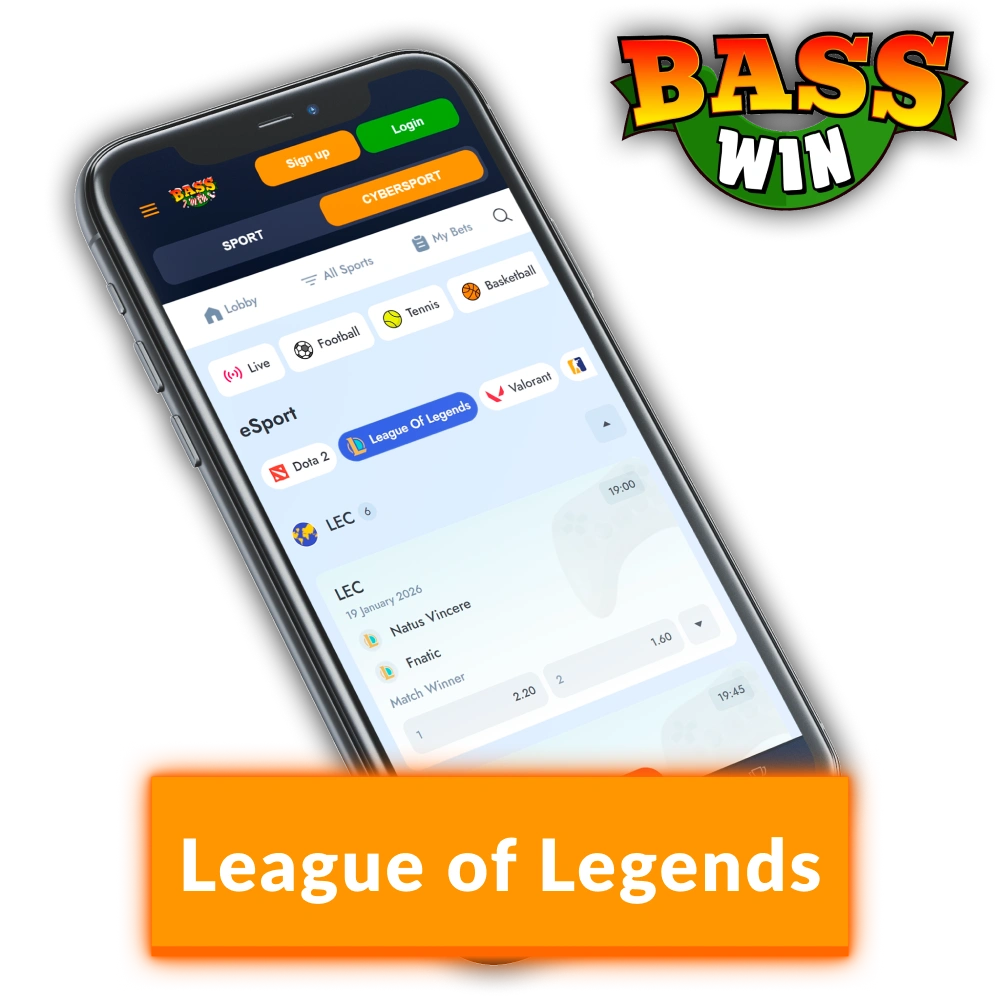 Join the League Of Legends betting community at Basswin today.