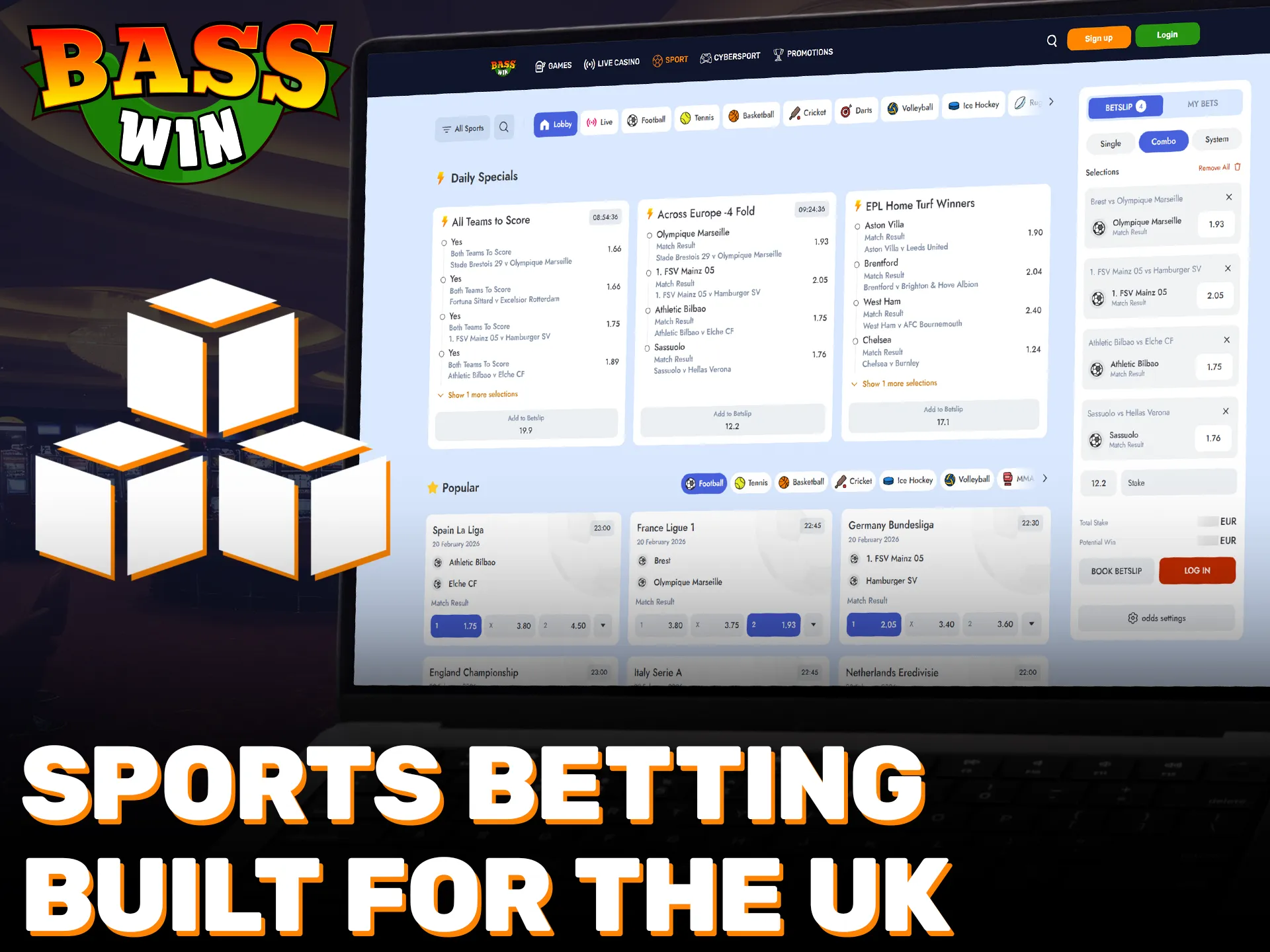 Place sports bets on the Basswin platform tailored for the UK.