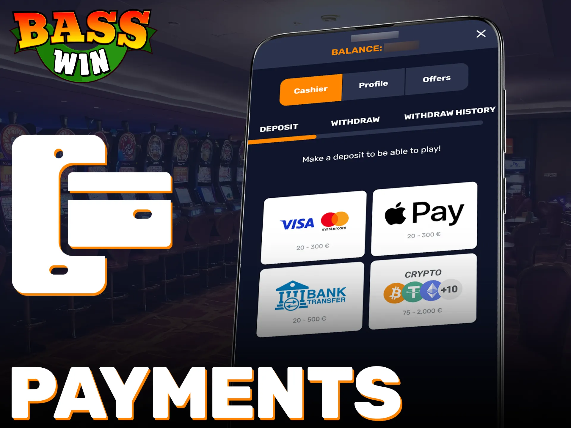 Manage payments for United Kingdom users securely within the Basswin app.
