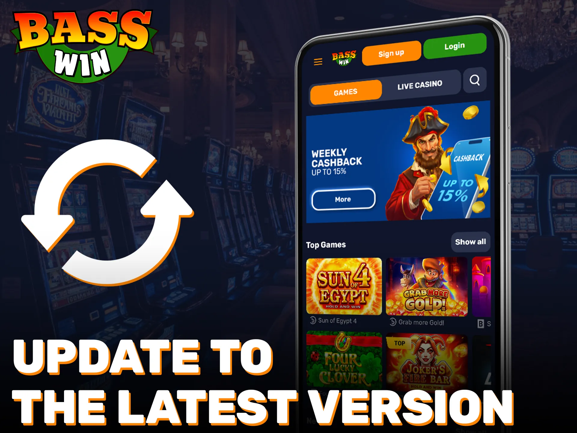 Update to the latest app version to enjoy new Basswin features.