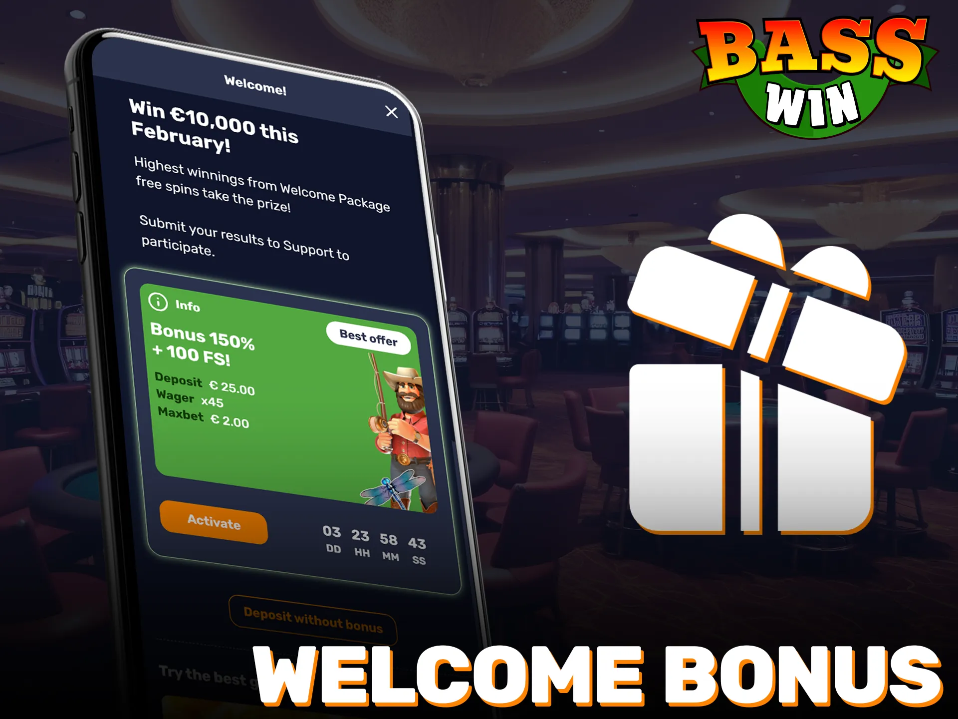 Claim a welcome bonus for your new Basswin app account today.