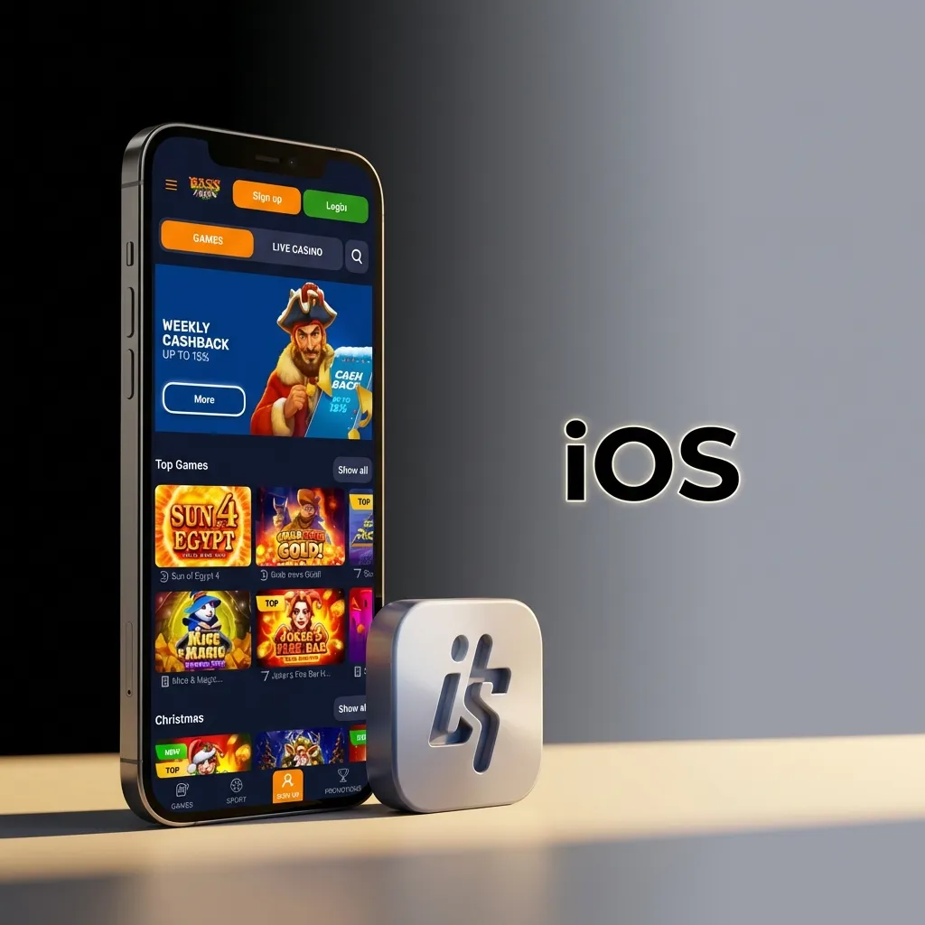 Basswin iOS app download guide showing App Store installation steps for iPhone and iPad users