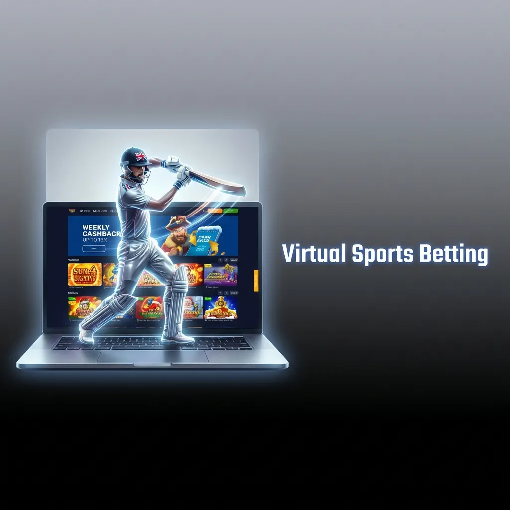 Virtual sports betting interface showing simulated football, horse racing, and motor racing events available 24/7
