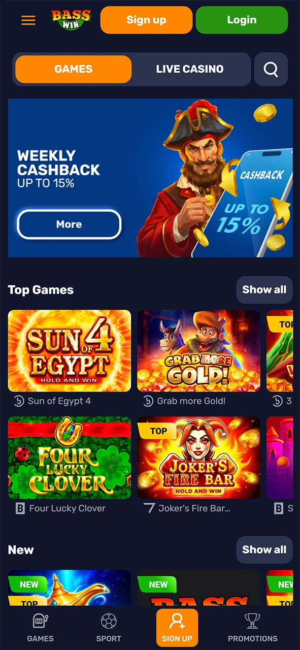 Visit the official Basswin website to begin your casino adventure.