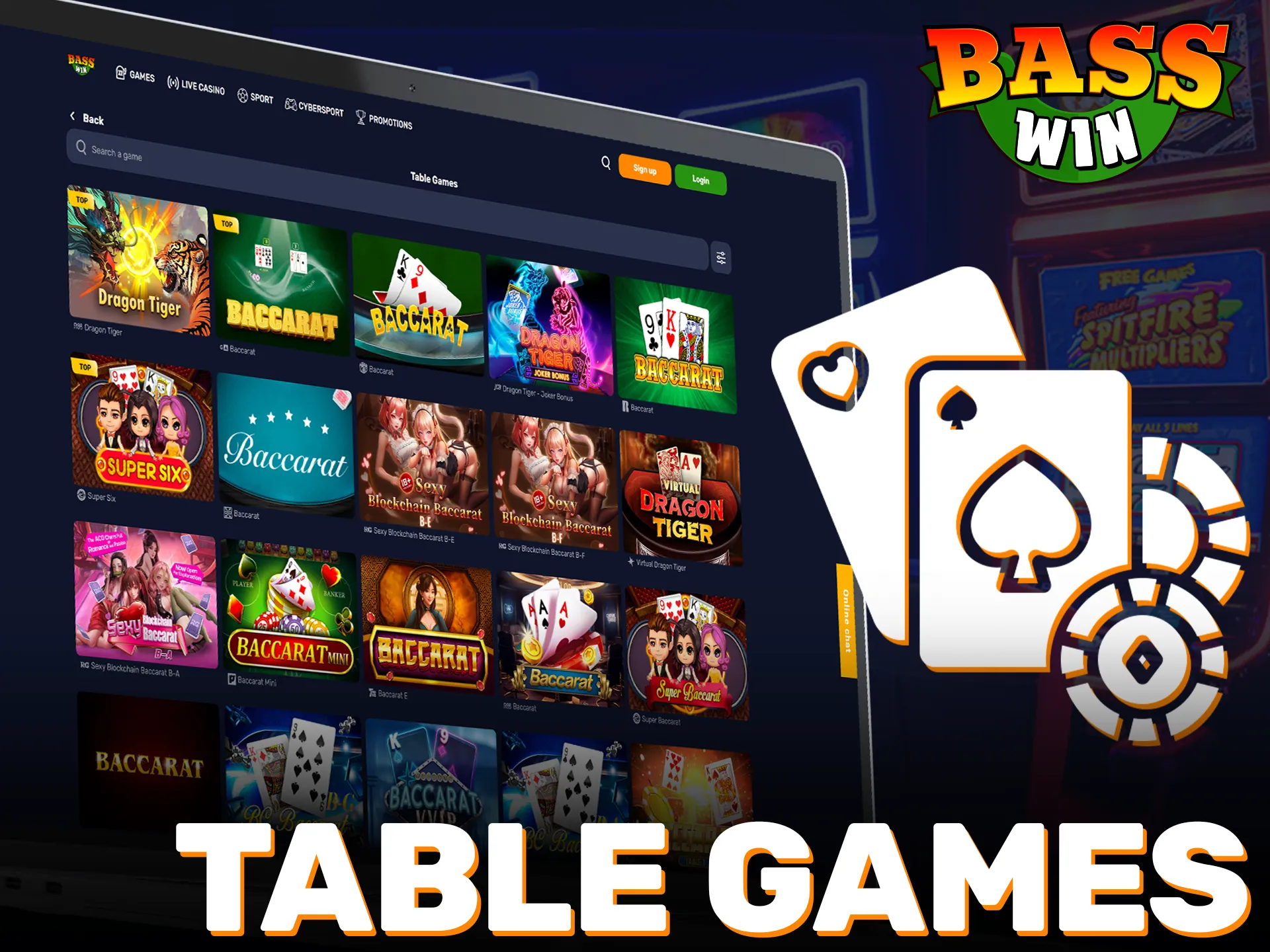 Place your bets on classic casino table games at Basswin.