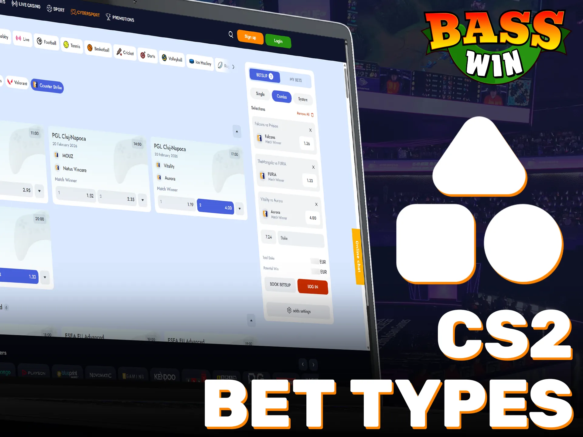 Explore the various CS2 betting types available at Basswin Official.