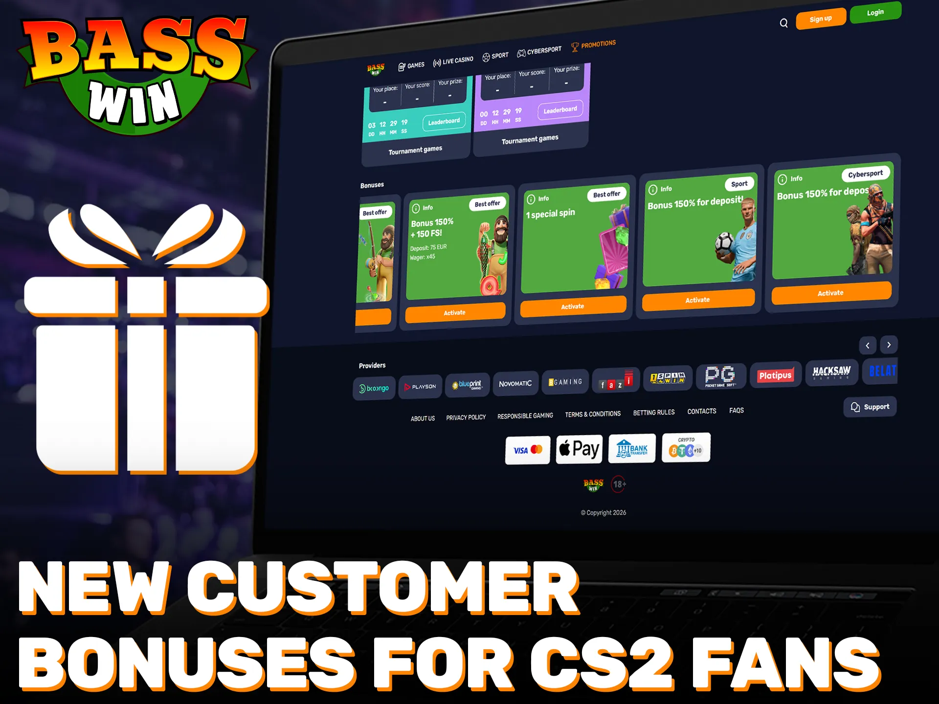 Claim your Basswin welcome bonus to play CS2 today.