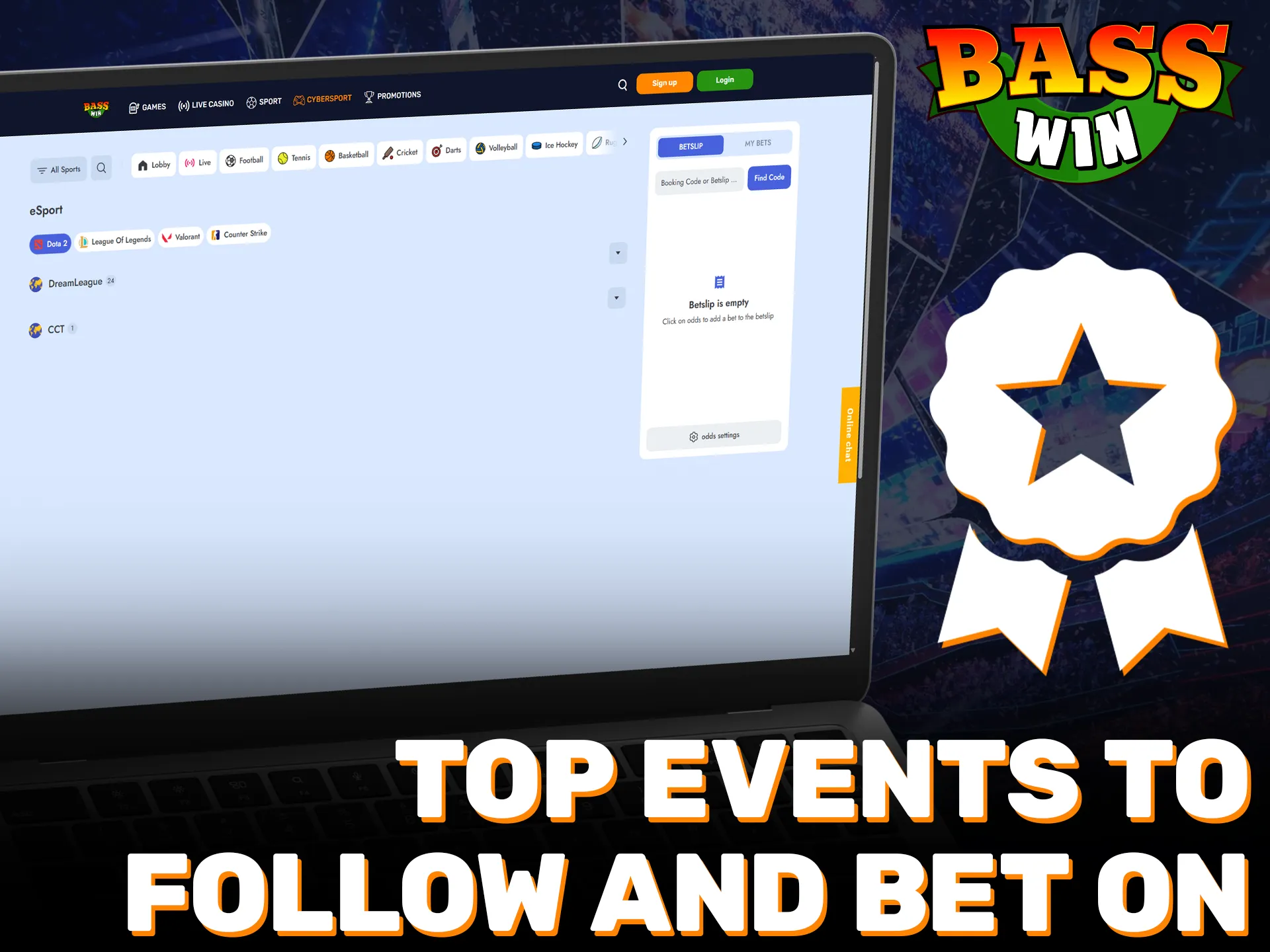 Follow the biggest Dota 2 tournaments and place bets at Basswin.