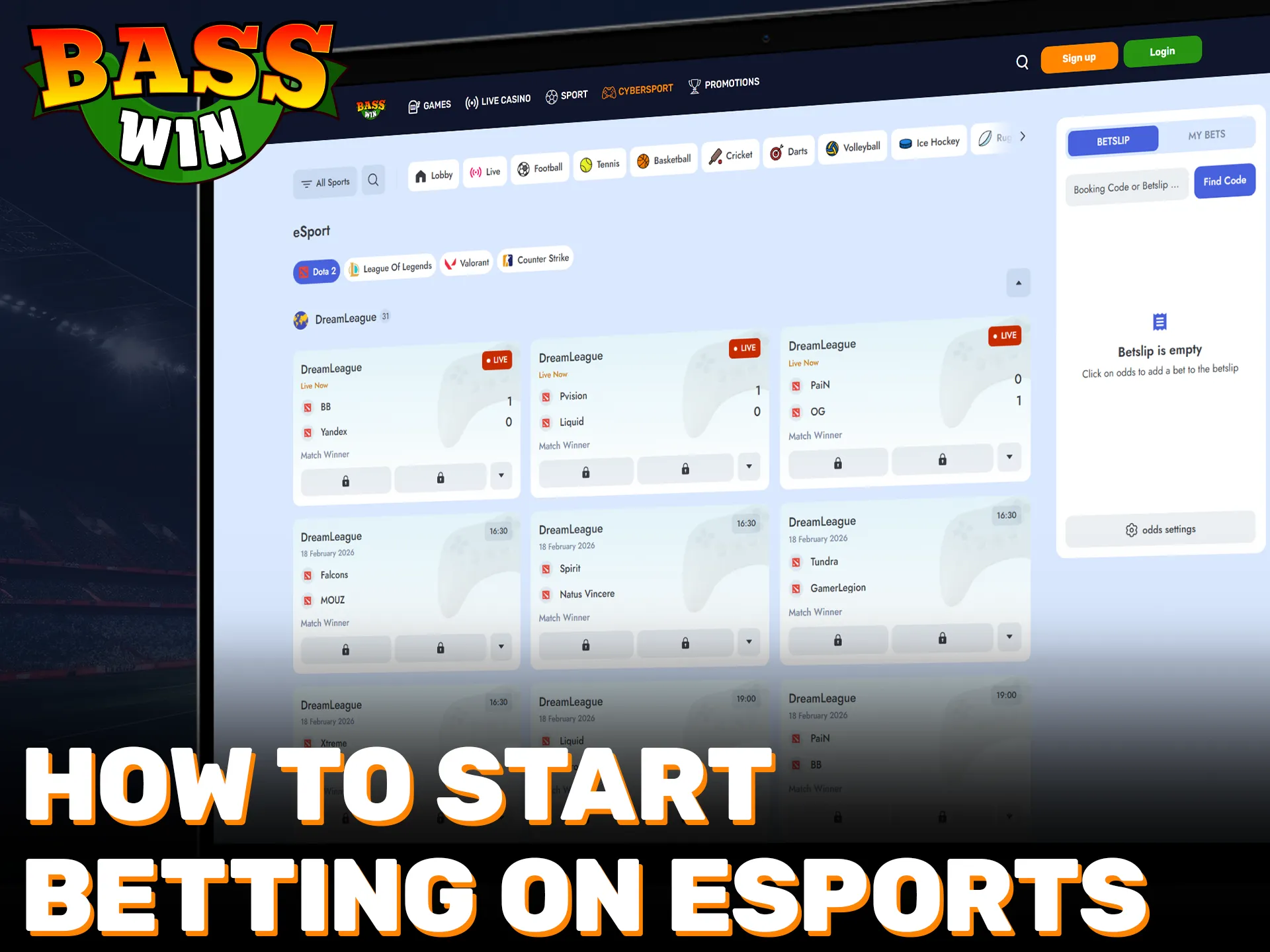 Start betting on esports at Basswin and win big today.