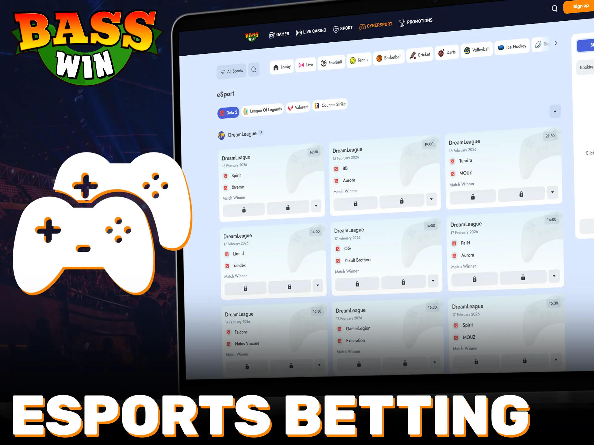 Discover professional eSports betting opportunities at Basswin.