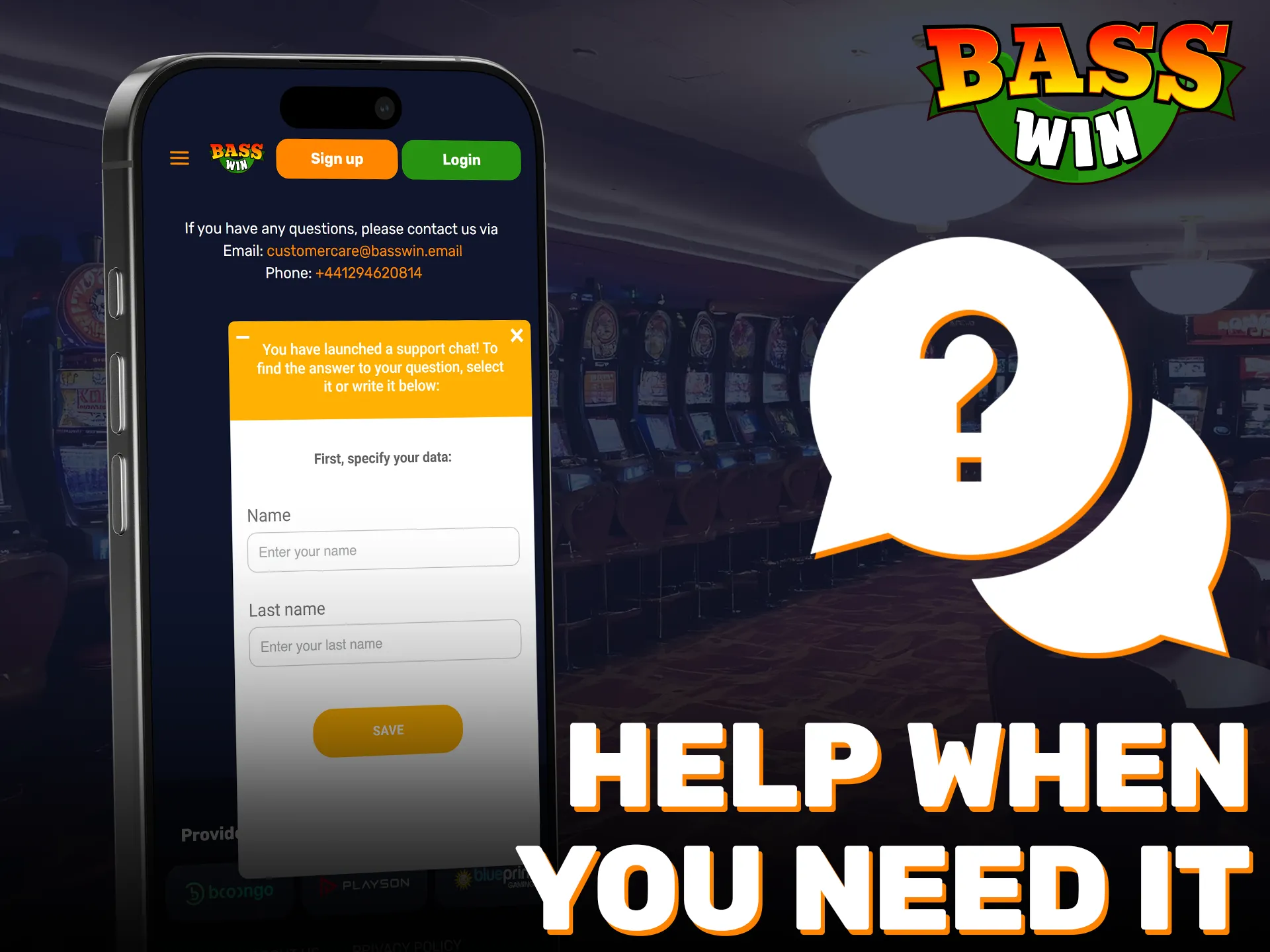 Contact professional support through the Basswin iOS app for any assistance.