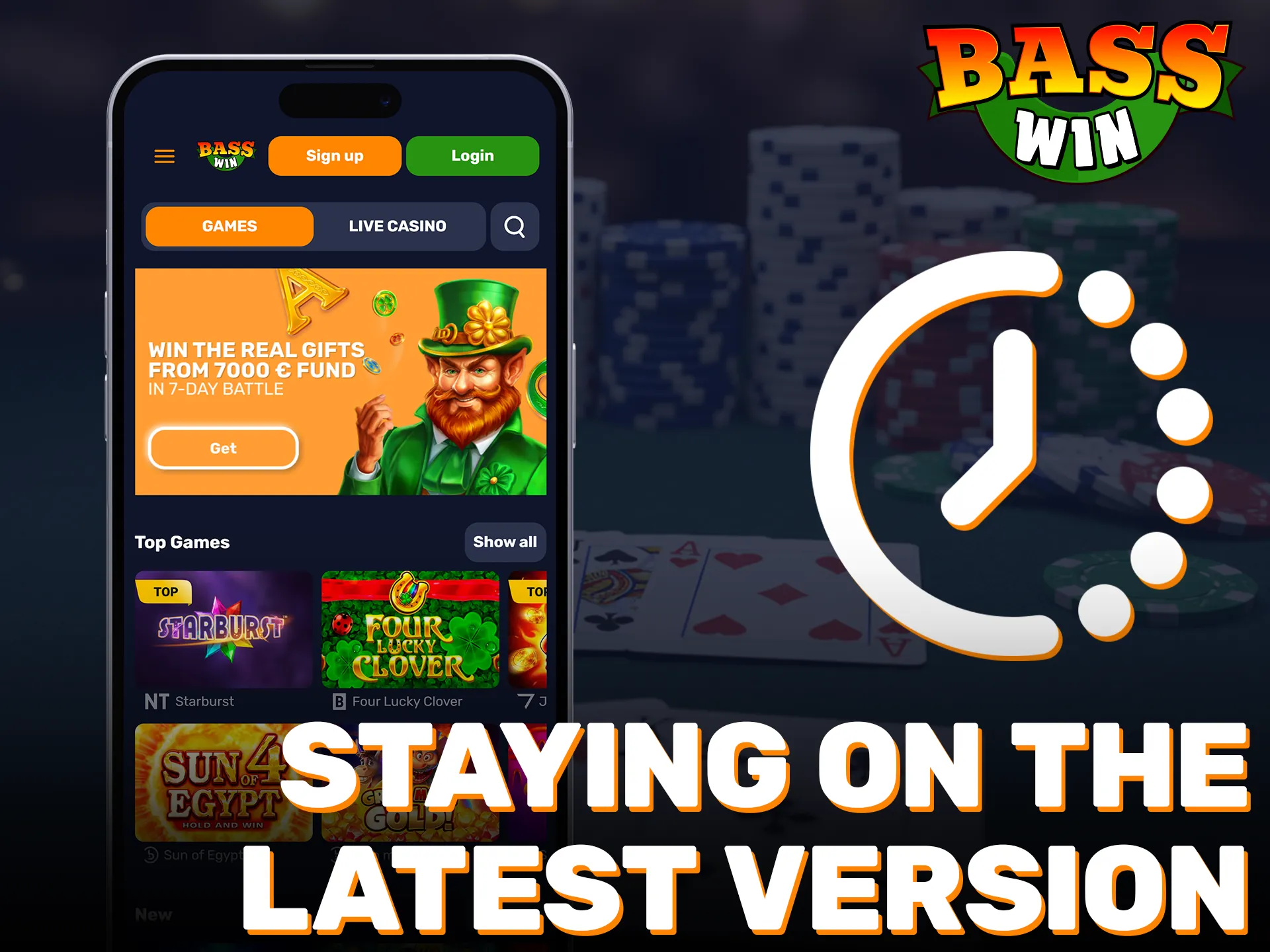 Update to the latest version of the Basswin iOS app regularly.