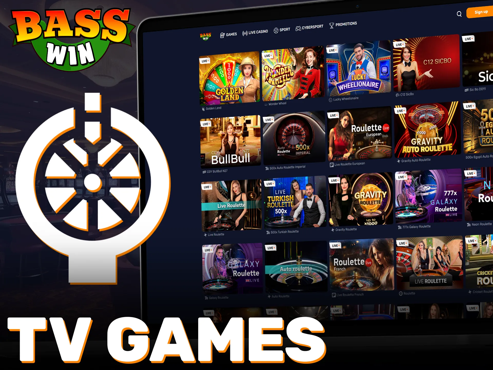 Join entertaining Basswin live casino TV games for unique rewards.