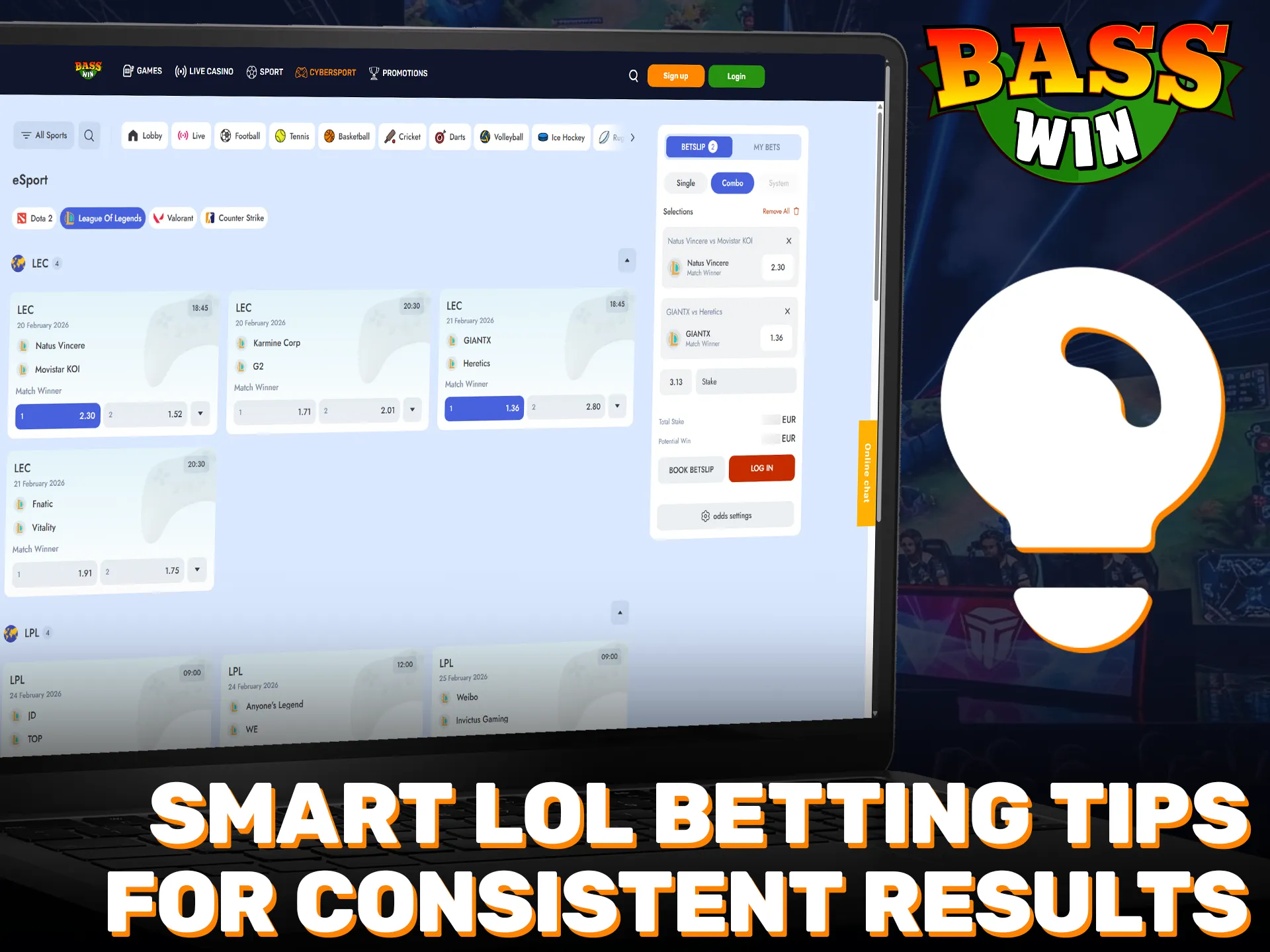 Use expert LoL strategies to improve your Basswin betting results.