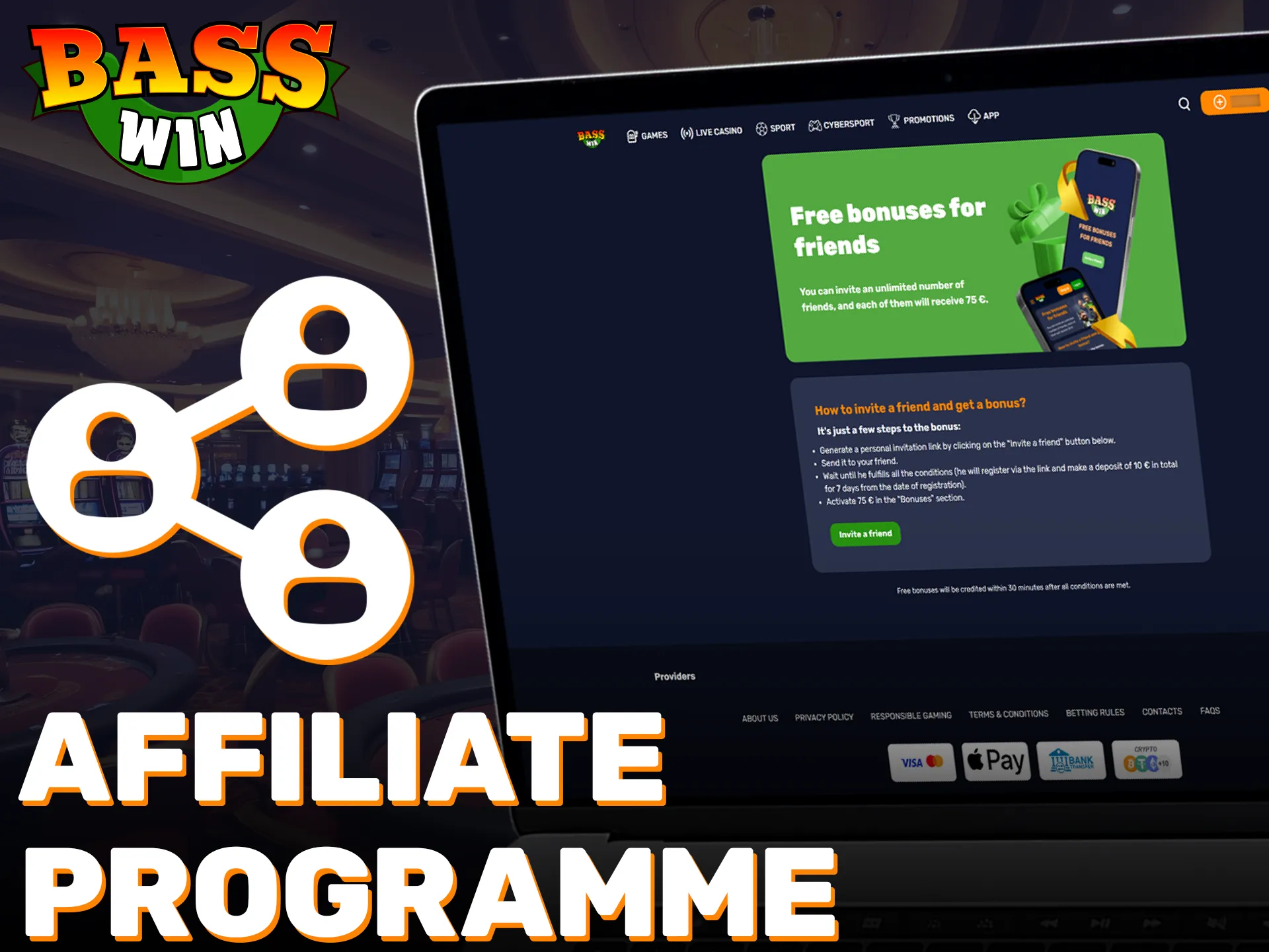 Join the Basswin affiliate programme and start earning through partnership.
