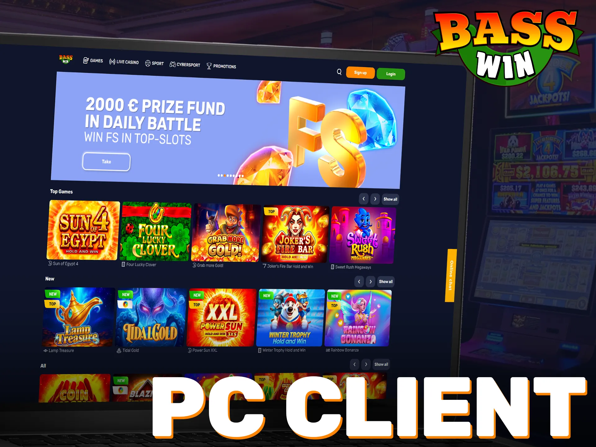 Install the Basswin PC client on Windows and macOS for desktop.