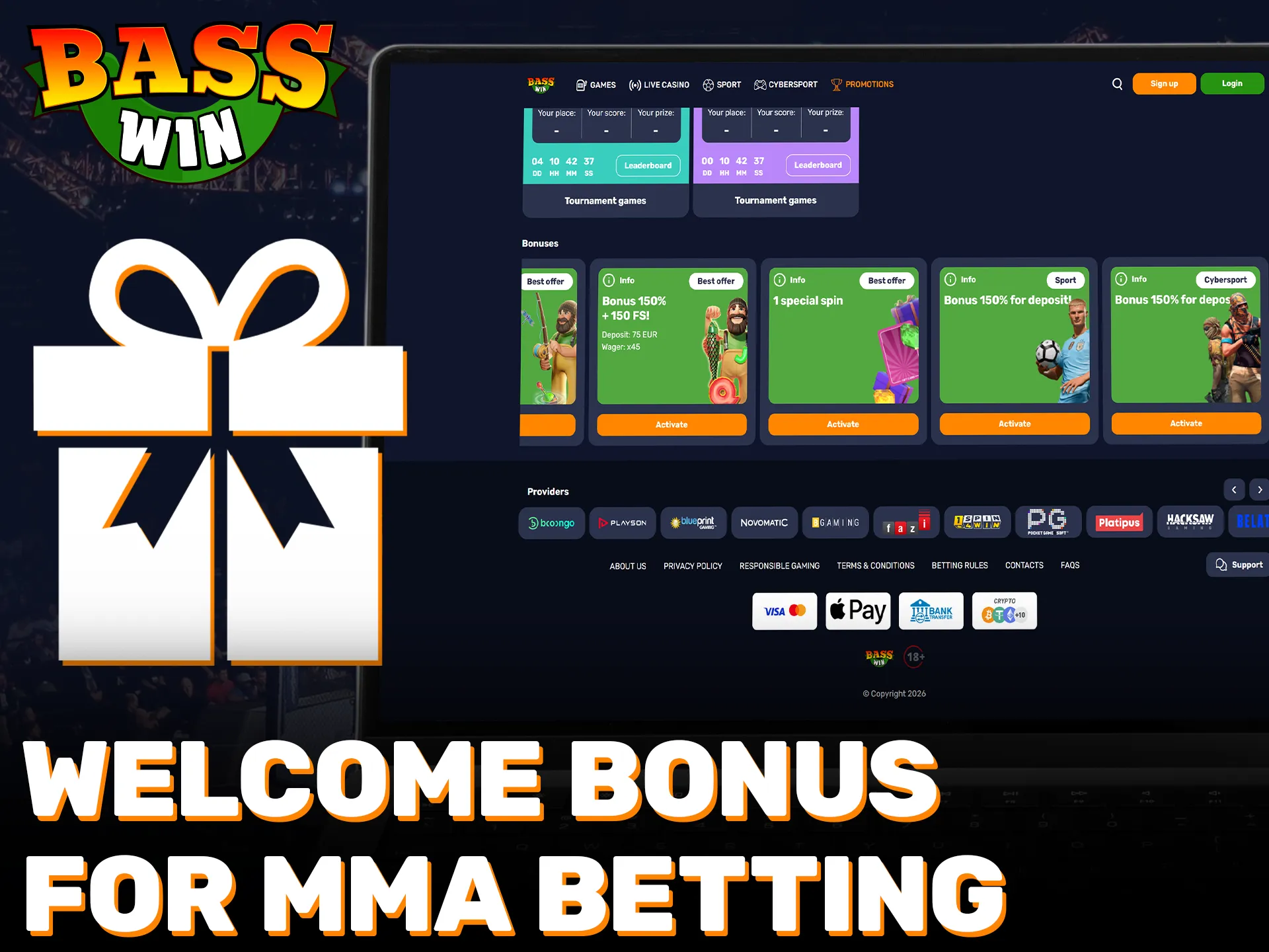 Claim your generous Basswin welcome bonus to start betting on MMA.