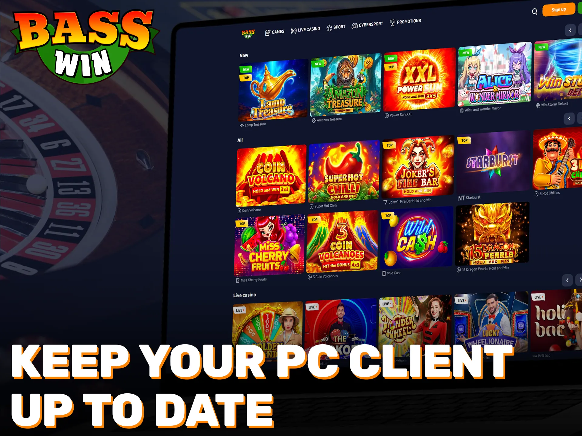 Update your Basswin PC client to access the newest features and improvements.