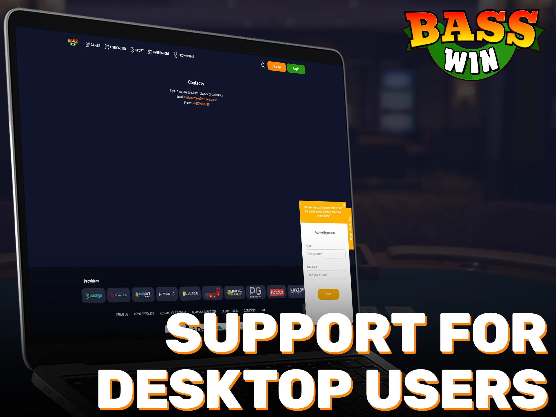 Get technical help through the dedicated Basswin PC client support service.