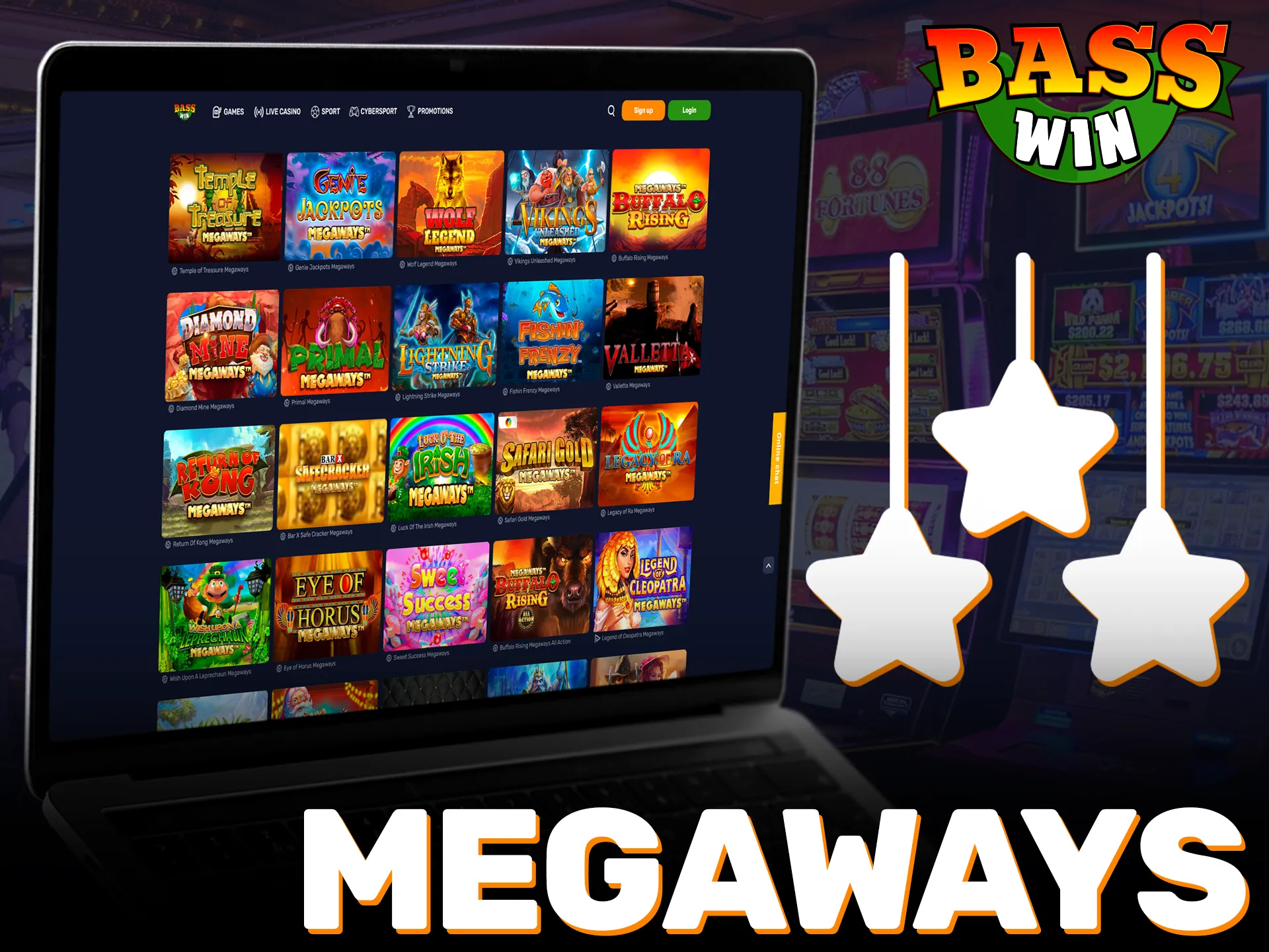 Explore high volatility Megaways slots to win big at Basswin.