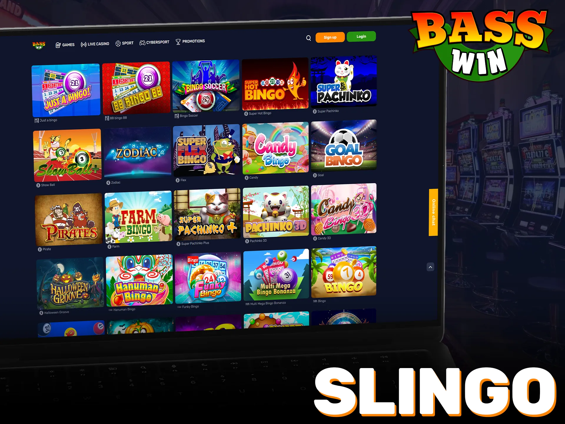 Play exciting Basswin slingo games for a unique gambling experience.