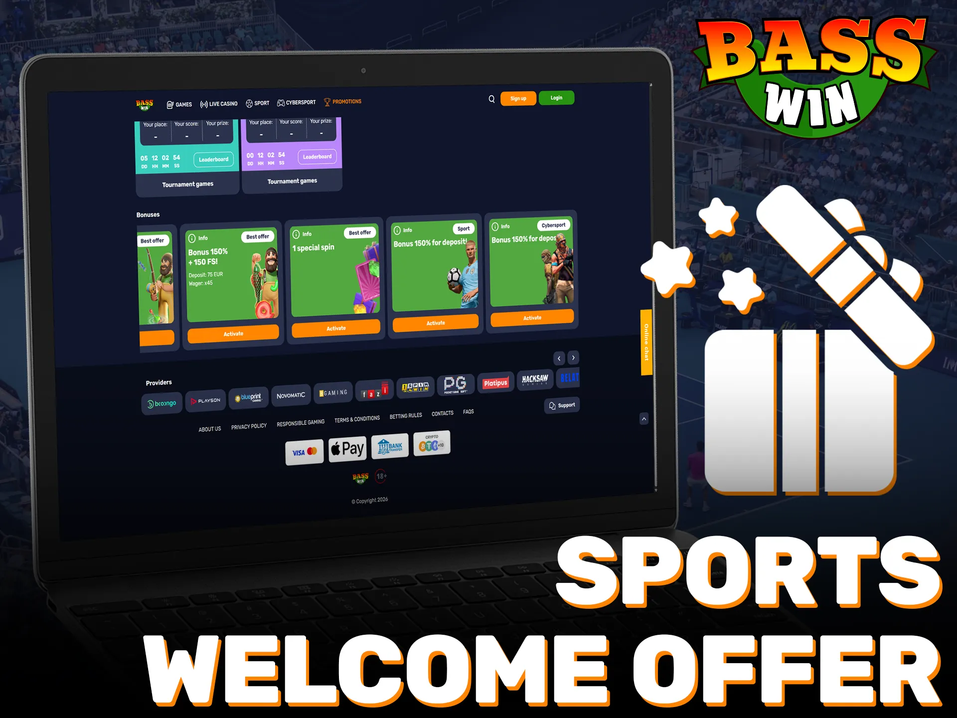 Claim a tennis sports welcome offer to bet at Basswin.