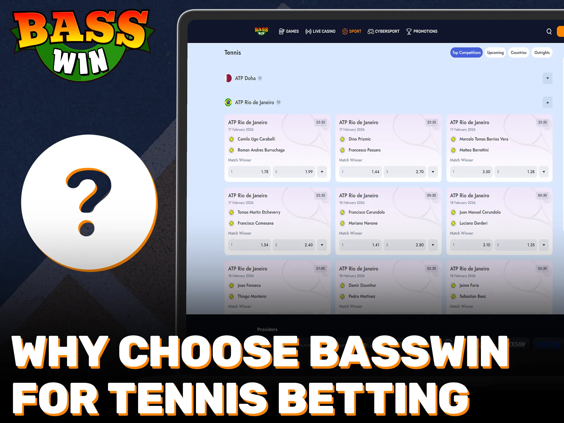 Choose Basswin for tennis betting to enjoy the best experience.