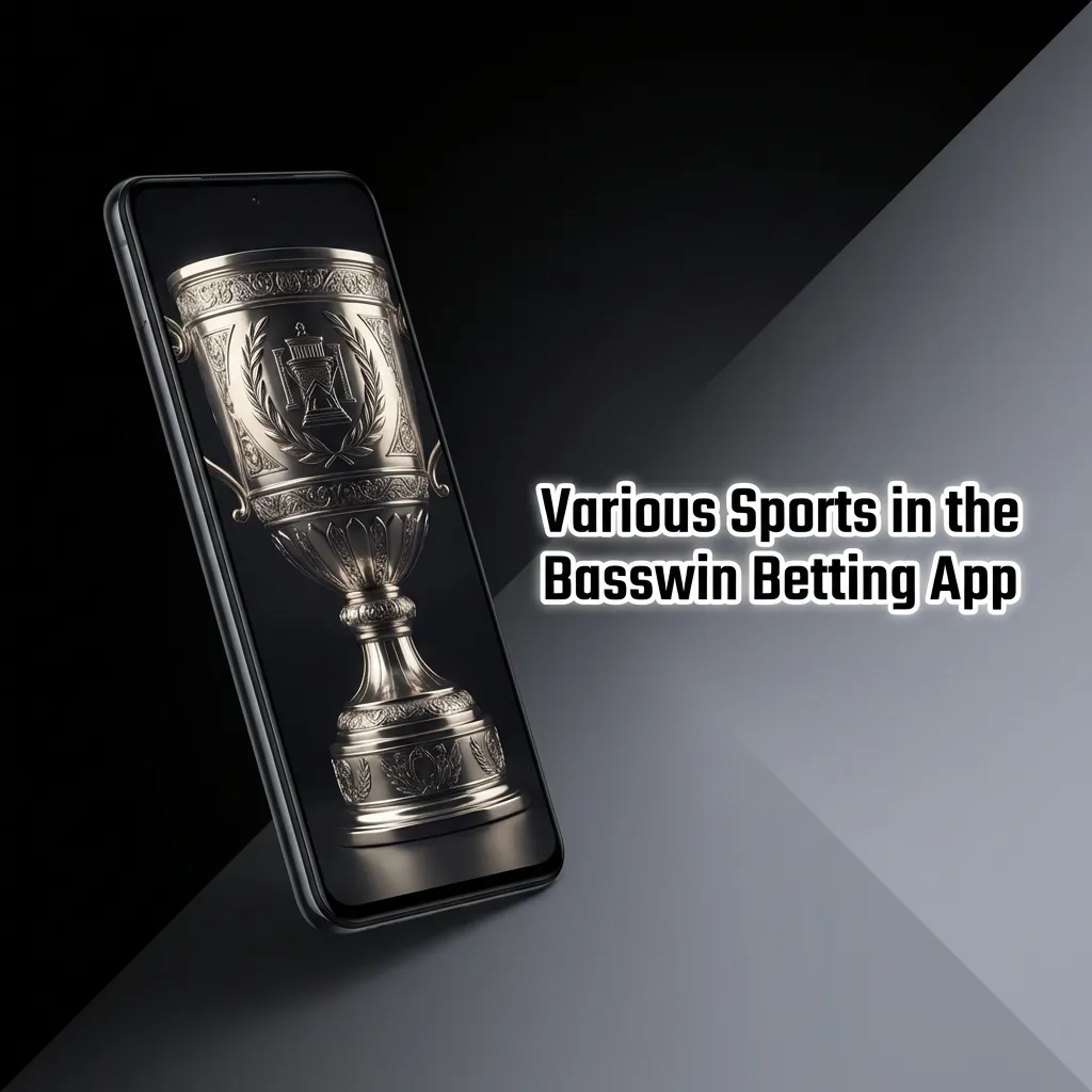 Basswin betting app interface showing various sports options including football, basketball, tennis, and esports