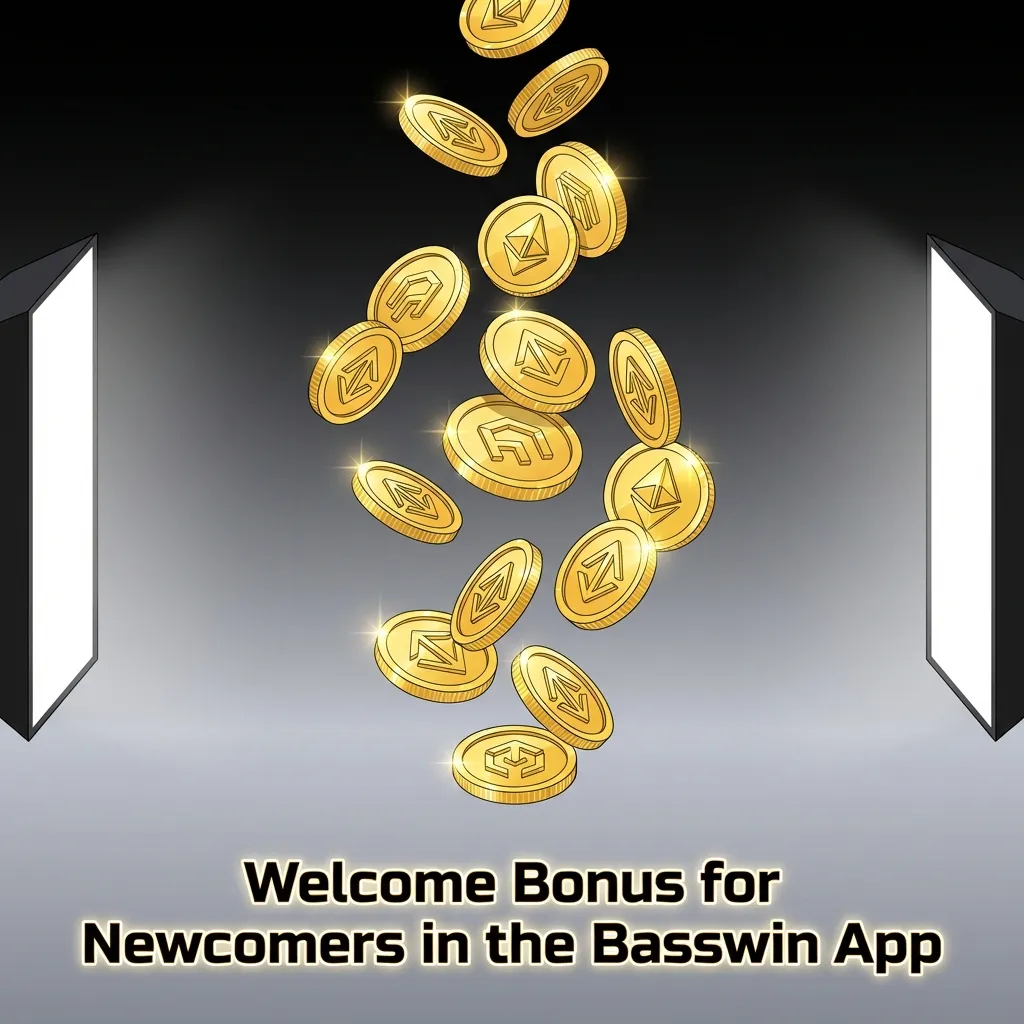 Basswin app welcome bonus options showing deposit tiers with matching percentages and free spins for new users