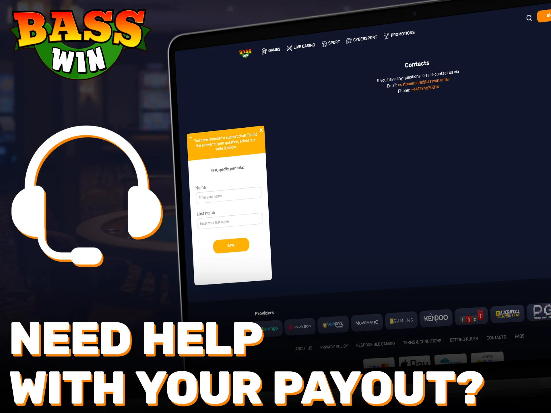 Message the support team for help with your Basswin withdrawal.