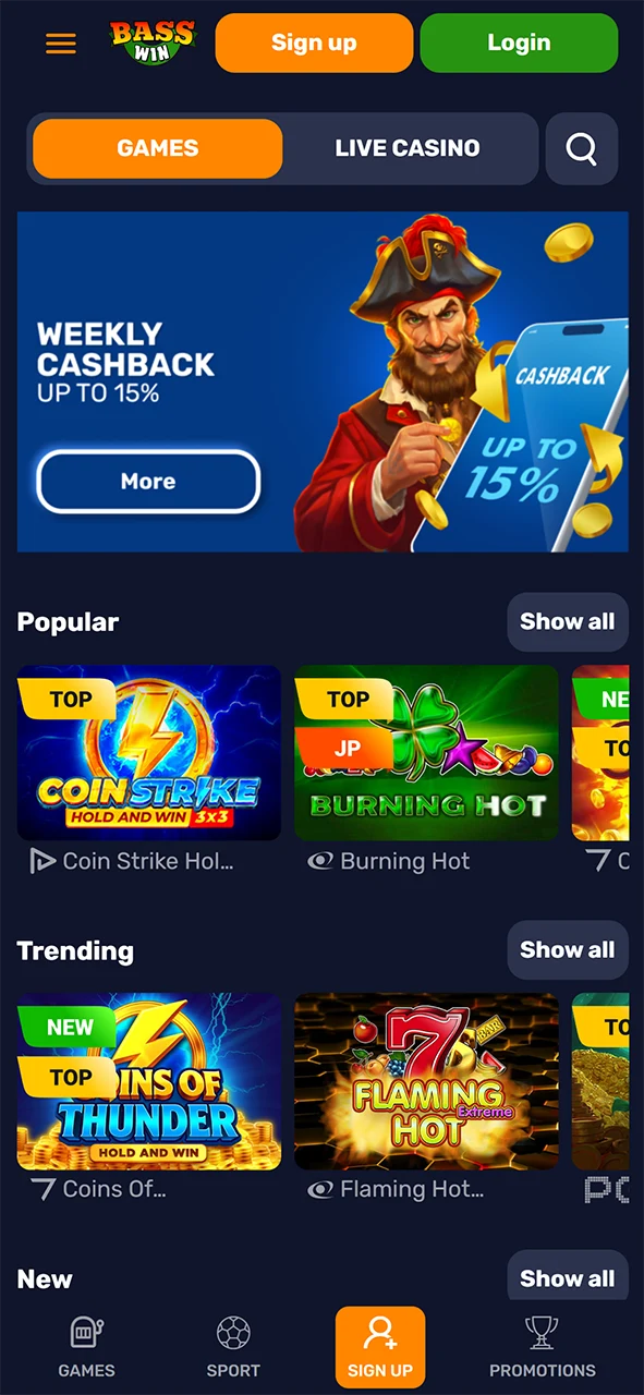 Open the installed Basswin app on iOS and start playing.