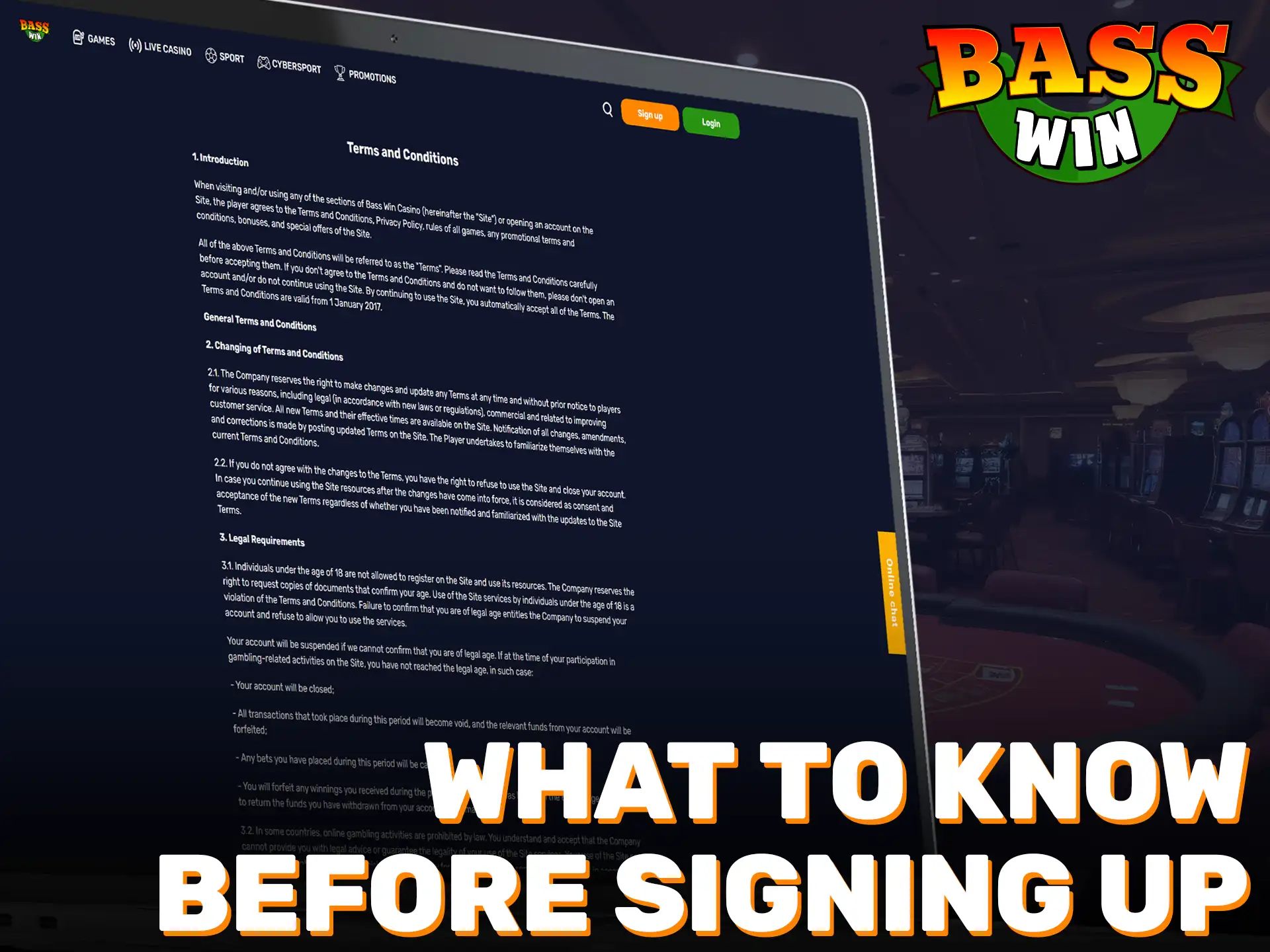Read important details before your Basswin registration and start playing.